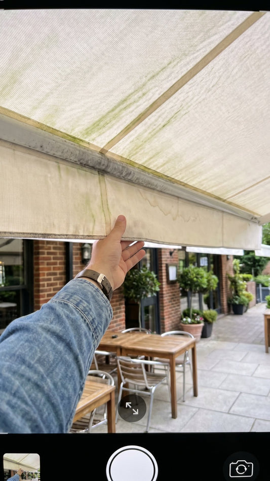 Zonnescherm schoonmaken en waterafstotend maken
