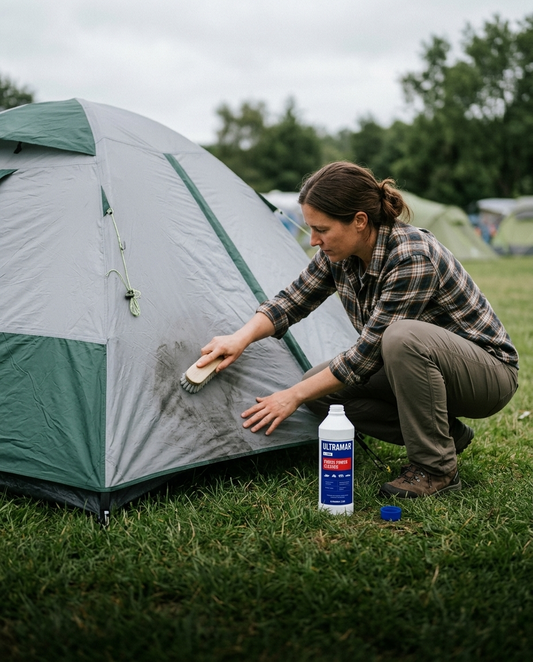 Vlekken in je polyester tent? Zo gebruik je Power Cleaner voor hardnekkige vervuiling