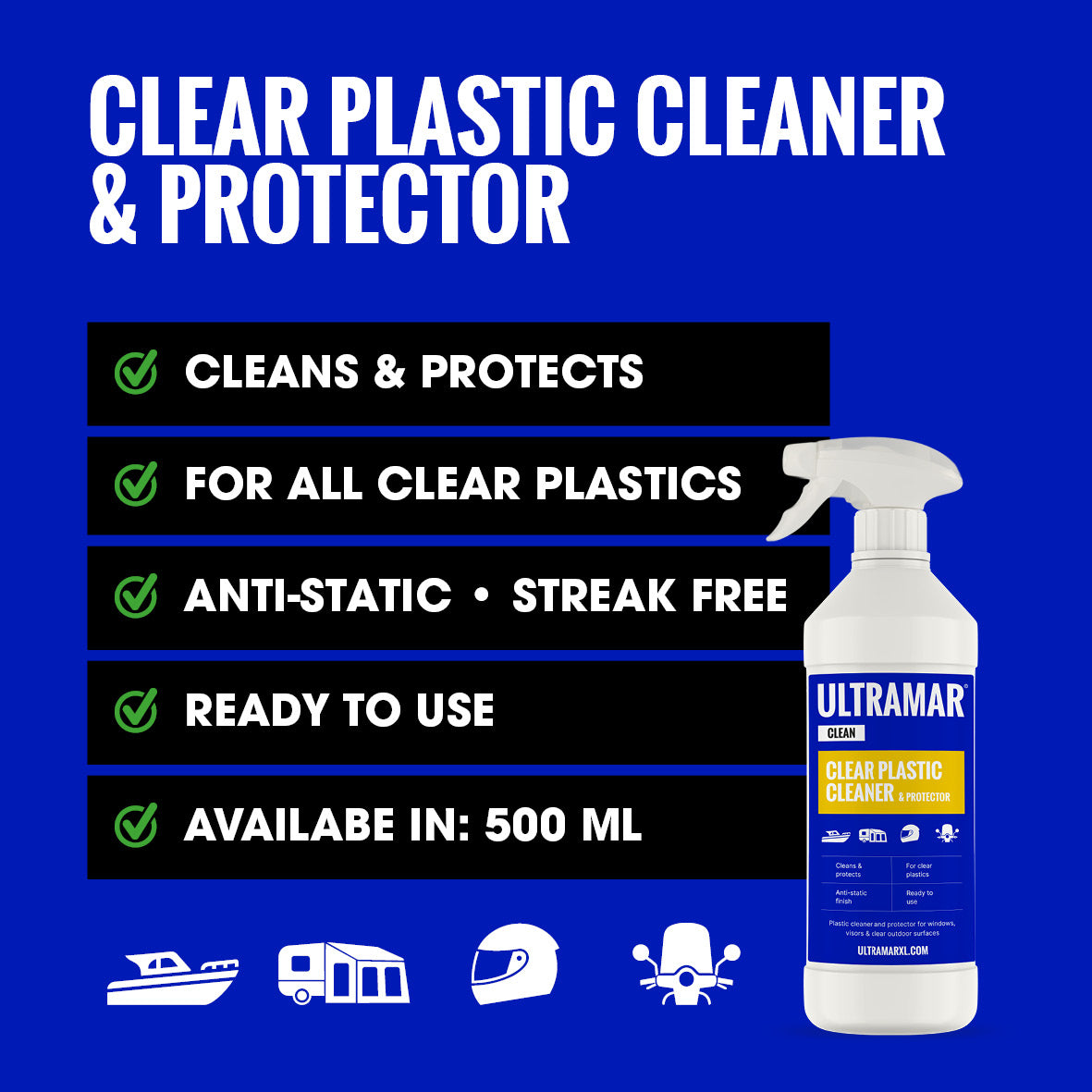 Cleaner for your plastic windows: Plastic Window Cleaner & Protector