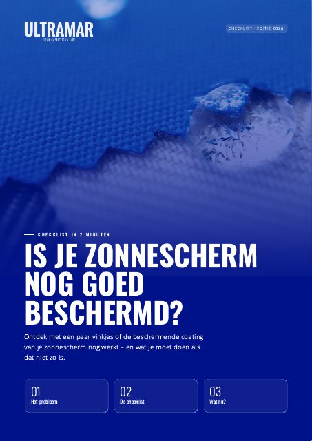 Voorblad checklist Zonnescherm